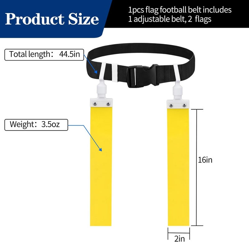 DkOvn Flag Football Belt, 2pcs Adjustable Flag Football Belt with Belt and Flags, for Youths, Adults - Image 4